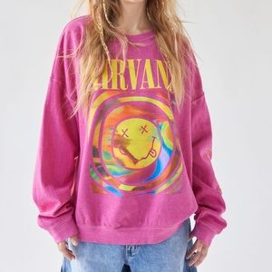 Nirvana smile overdyed sweatshirt